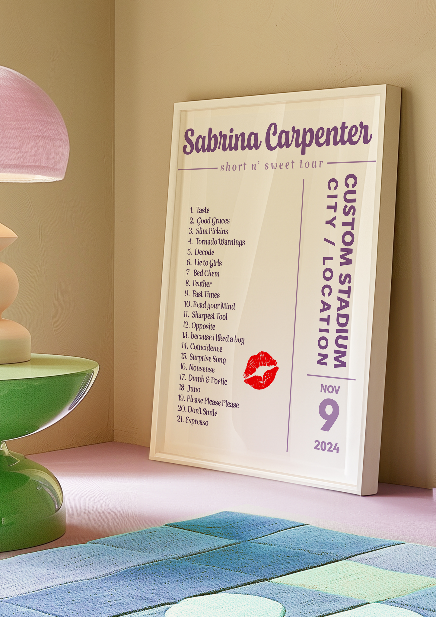 Sabrina Carpenter Setlist Print