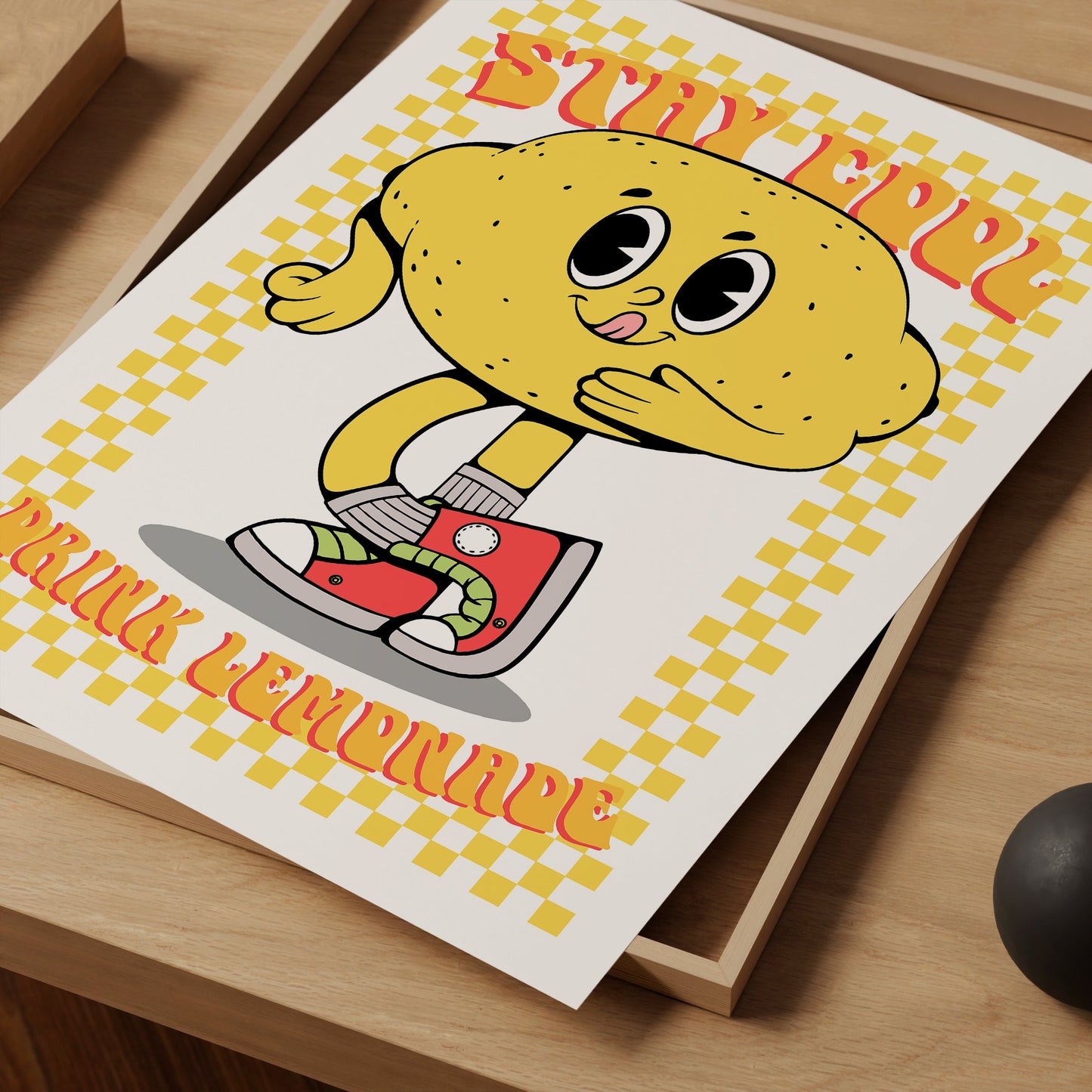 Retro Lemon Cartoon Print