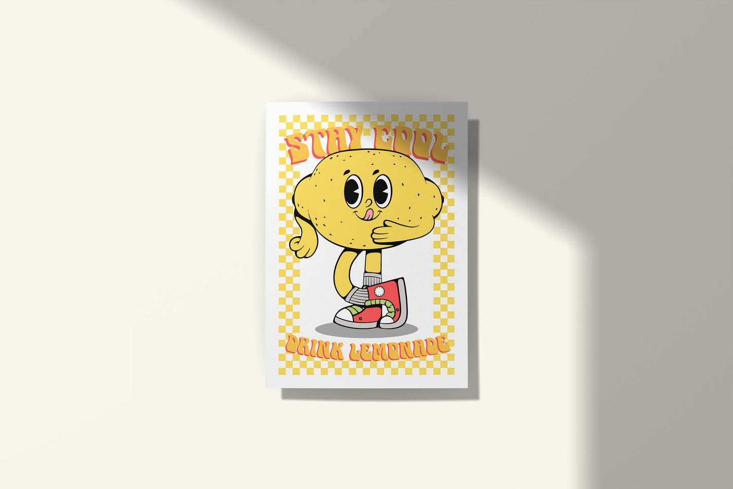 Retro Lemon Cartoon Print