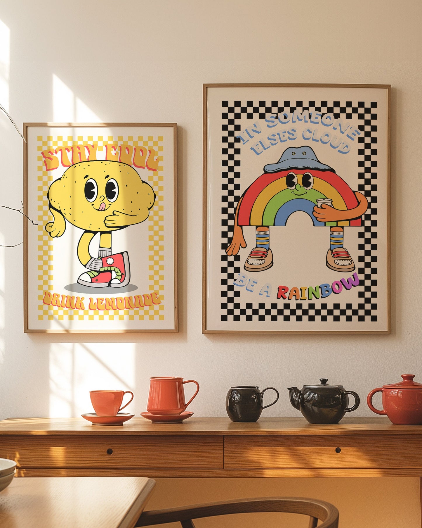 Retro Lemon Cartoon Print