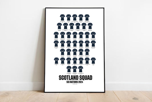 2024 Scotland Rugby Six Nations Squad Print