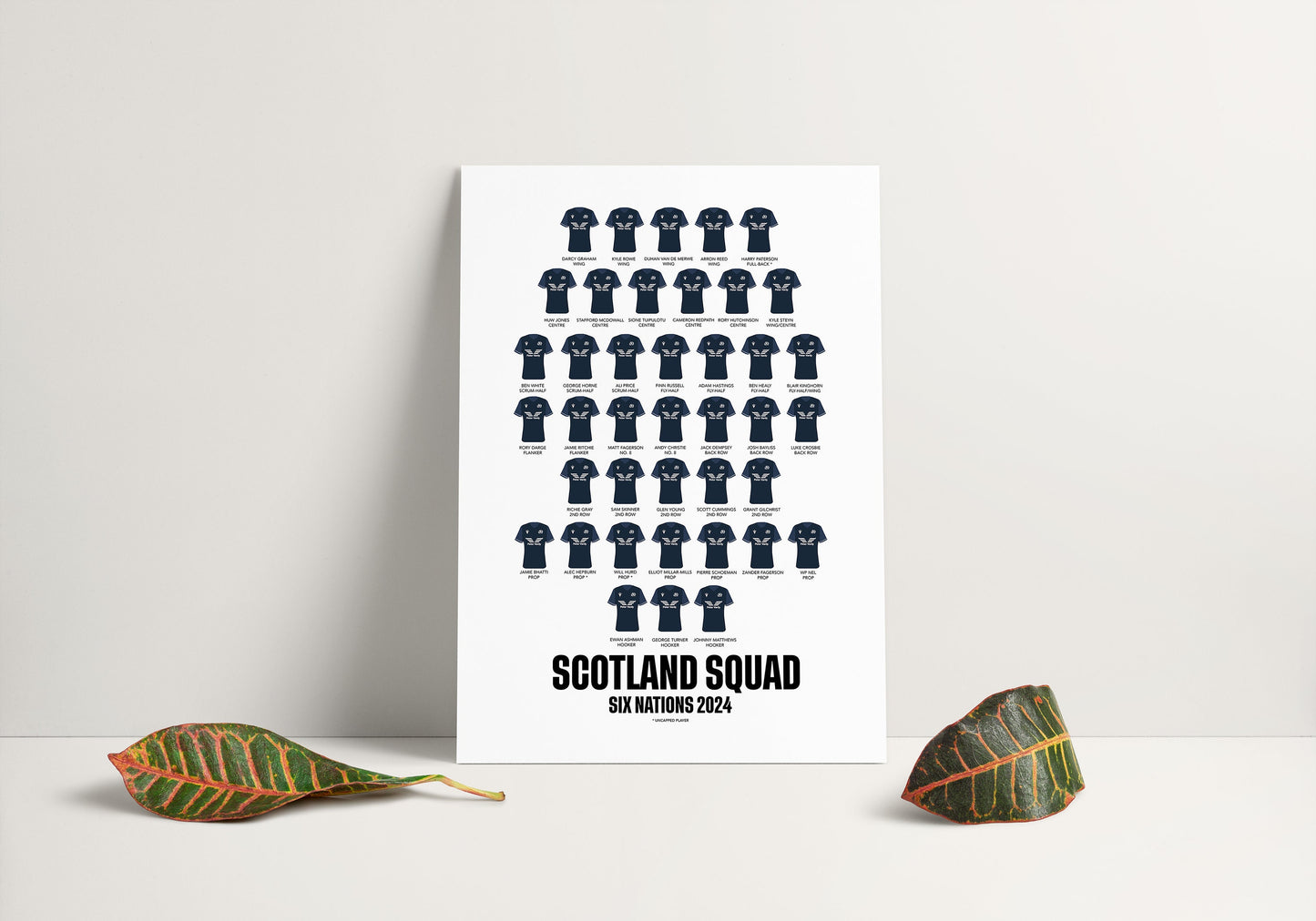 2024 Scotland Rugby Six Nations Squad Print