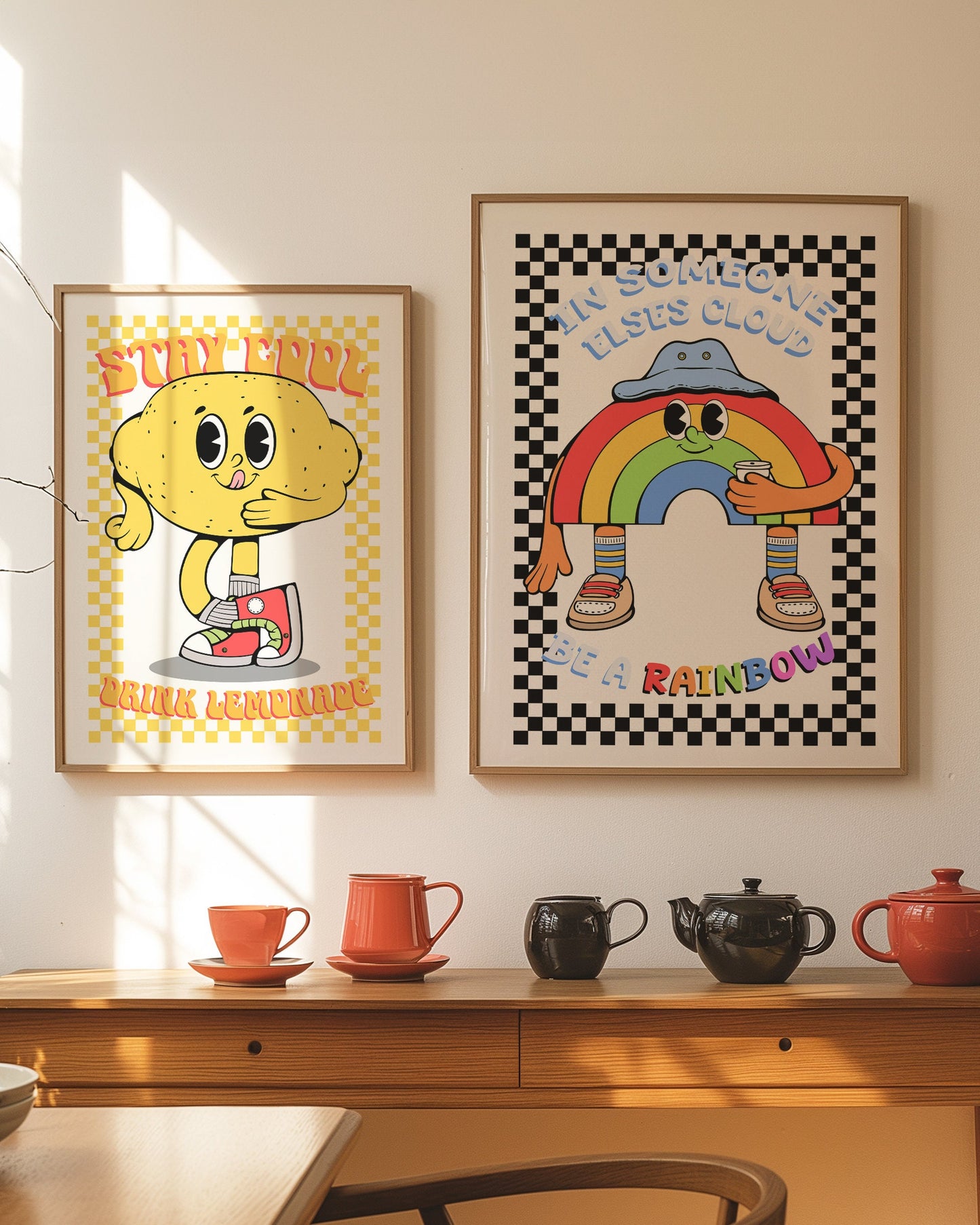 Retro Rainbow Character Print