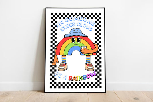 Retro Rainbow Character Print