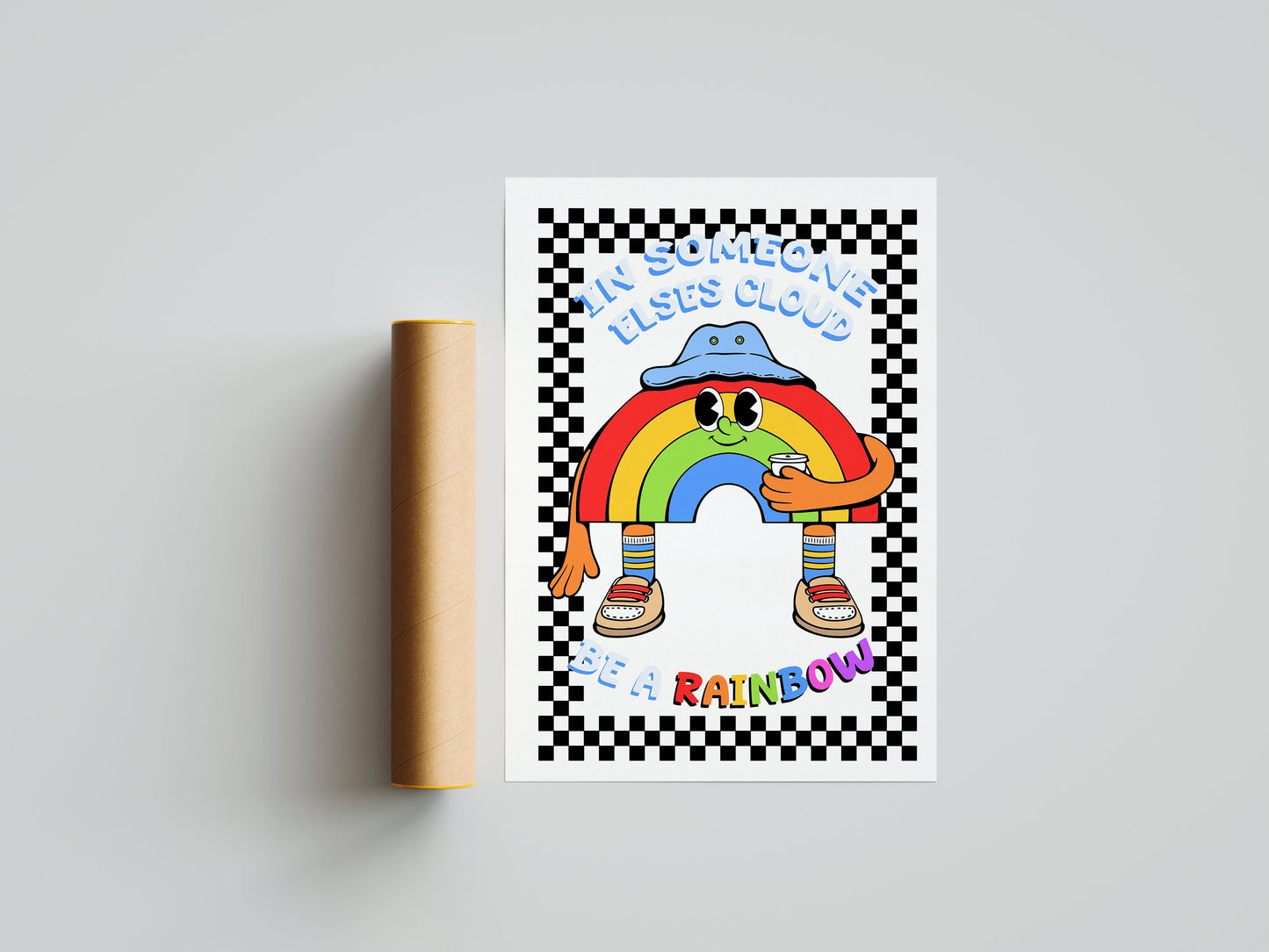 Retro Rainbow Character Print