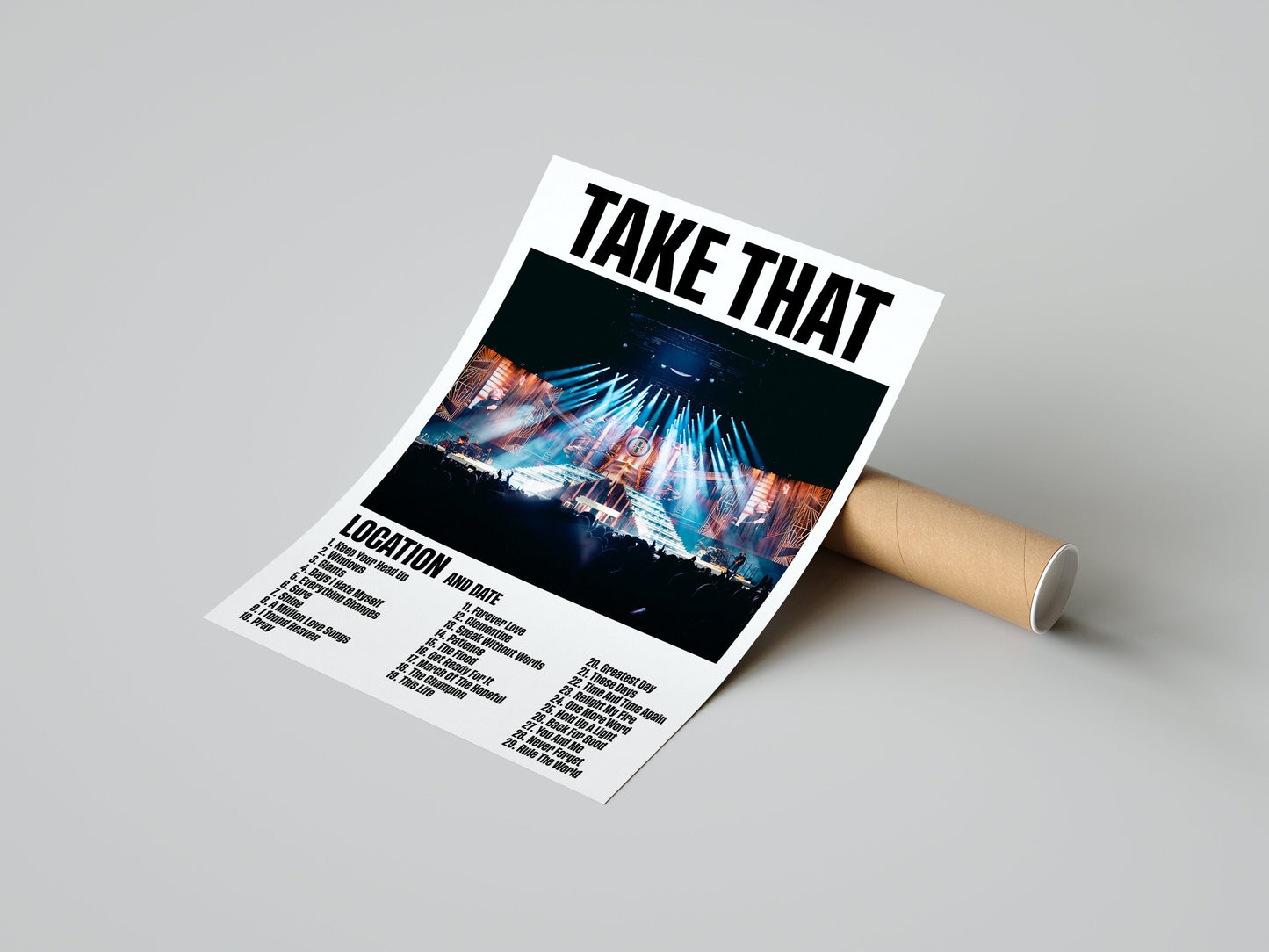 TAKE THAT Custom Setlist Print