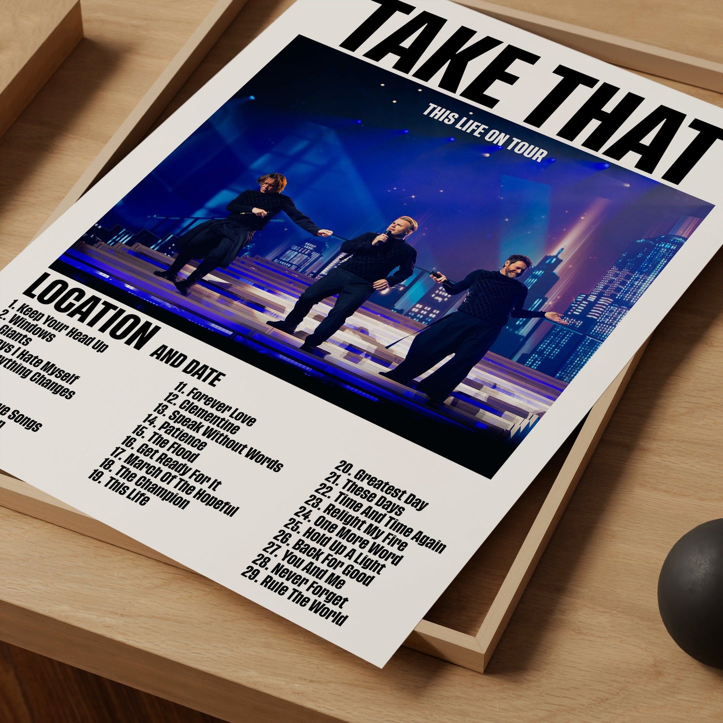 TAKE THAT Custom Setlist Print