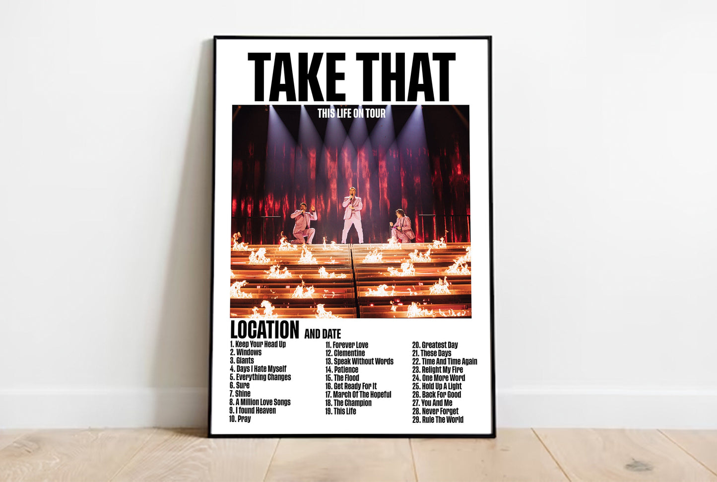 TAKE THAT Custom Setlist Print