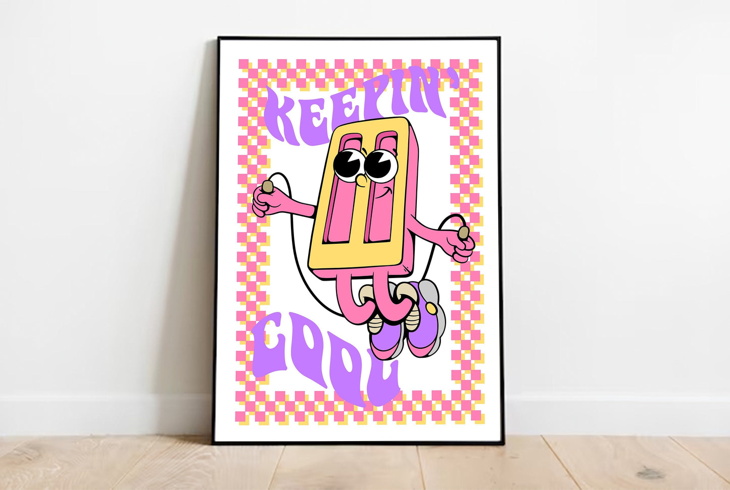 Retro Icicle Cartoon Print