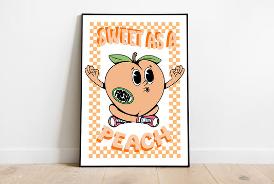 Retro PEACH Cartoon Print