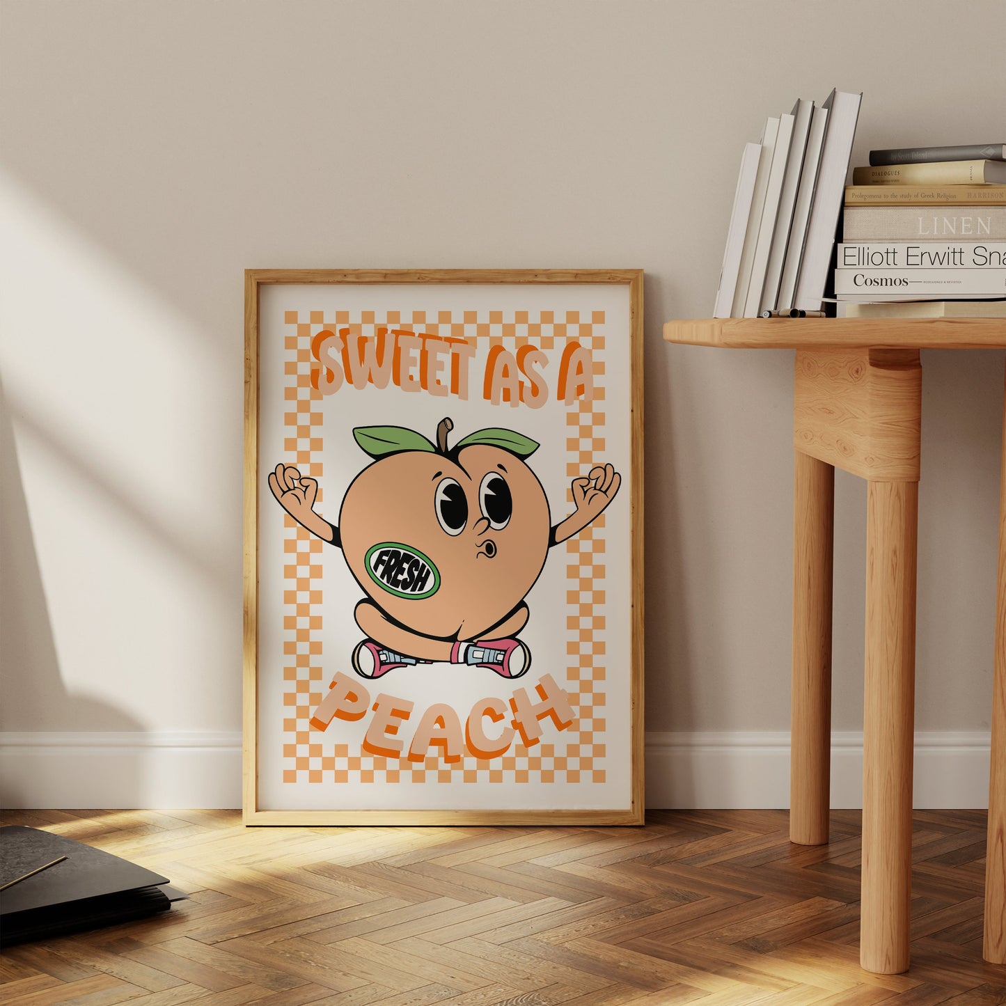 Retro PEACH Cartoon Print