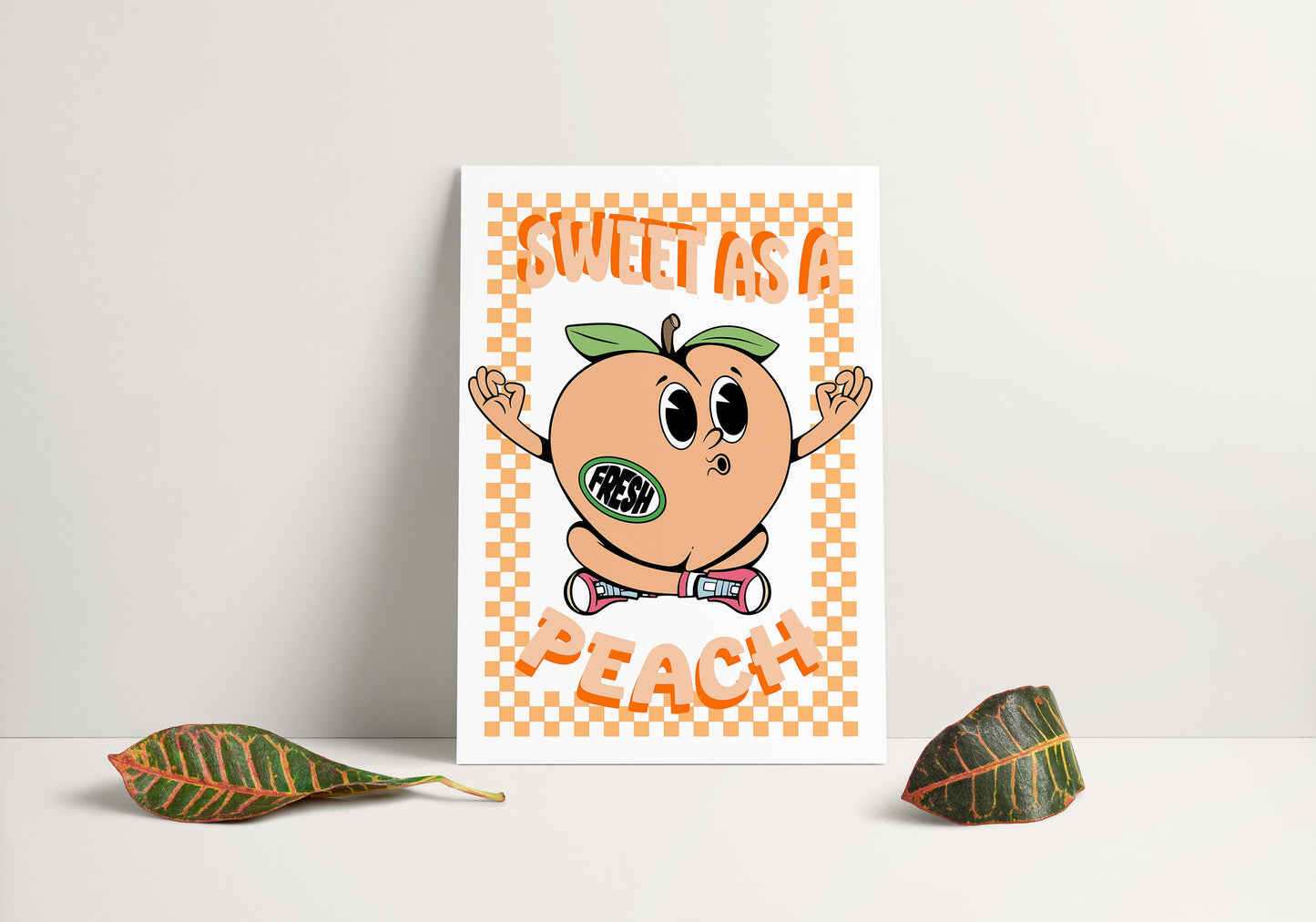 Retro PEACH Cartoon Print