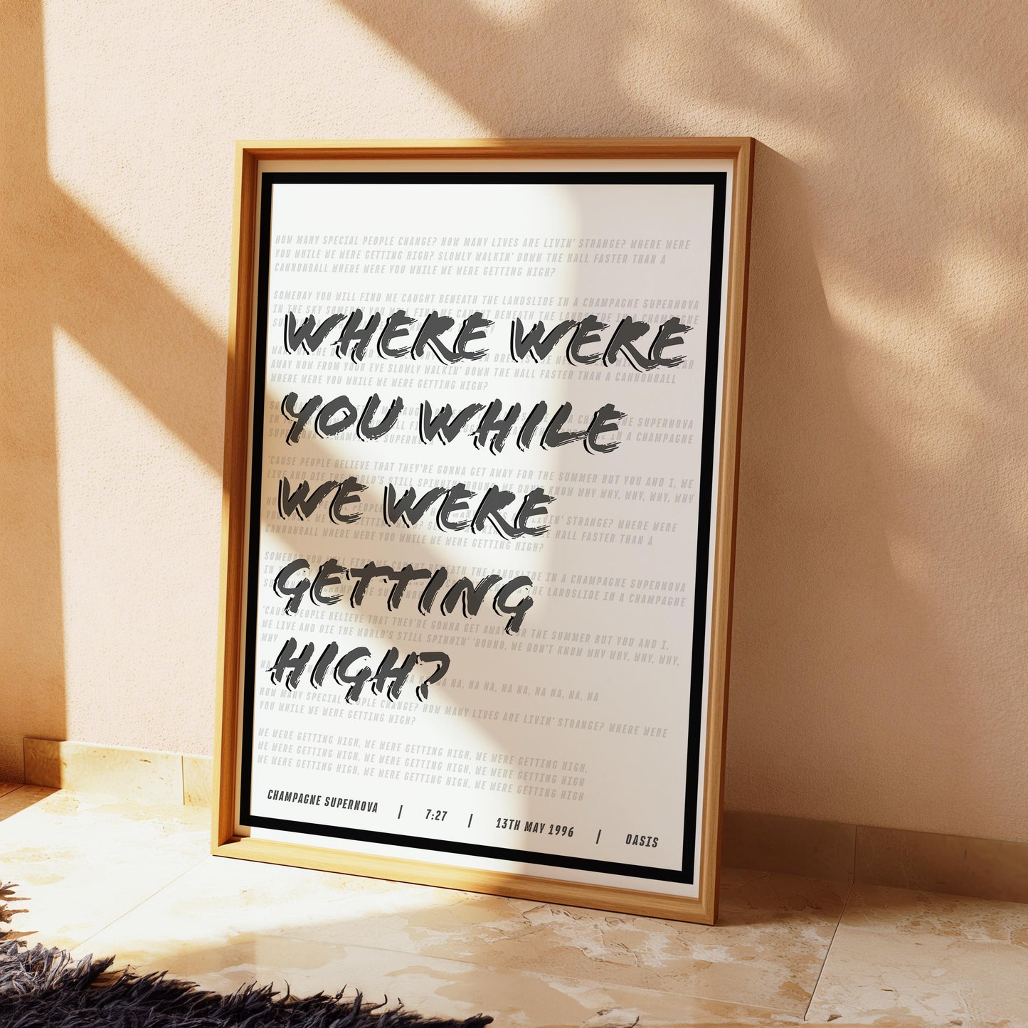 OASIS Custom Song Lyric Print | Song Lyric Print | Oasis Print | Wall Art | Wall Decor | Kitchen Print