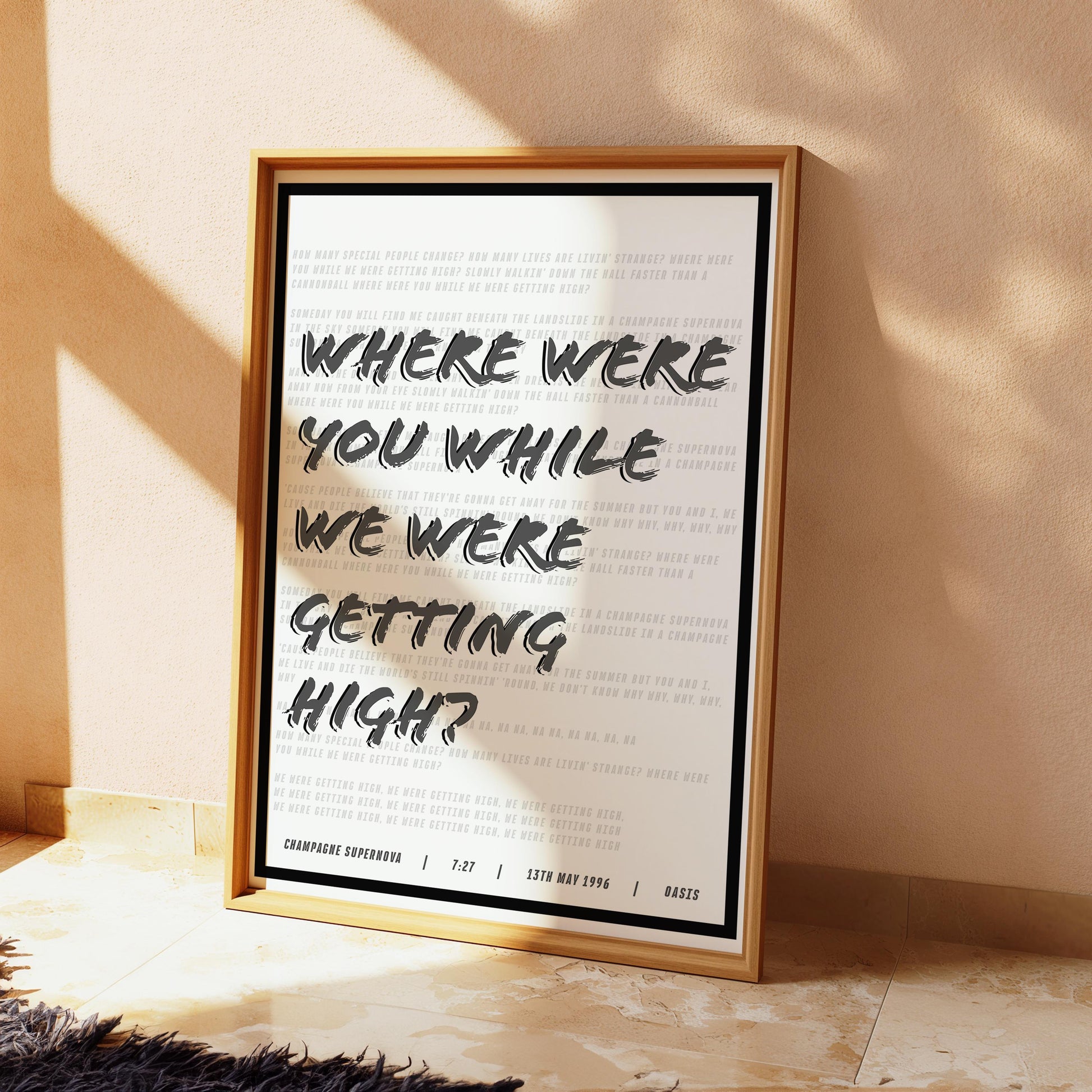 OASIS Custom Song Lyric Print | Song Lyric Print | Oasis Print | Wall Art | Wall Decor | Kitchen Print