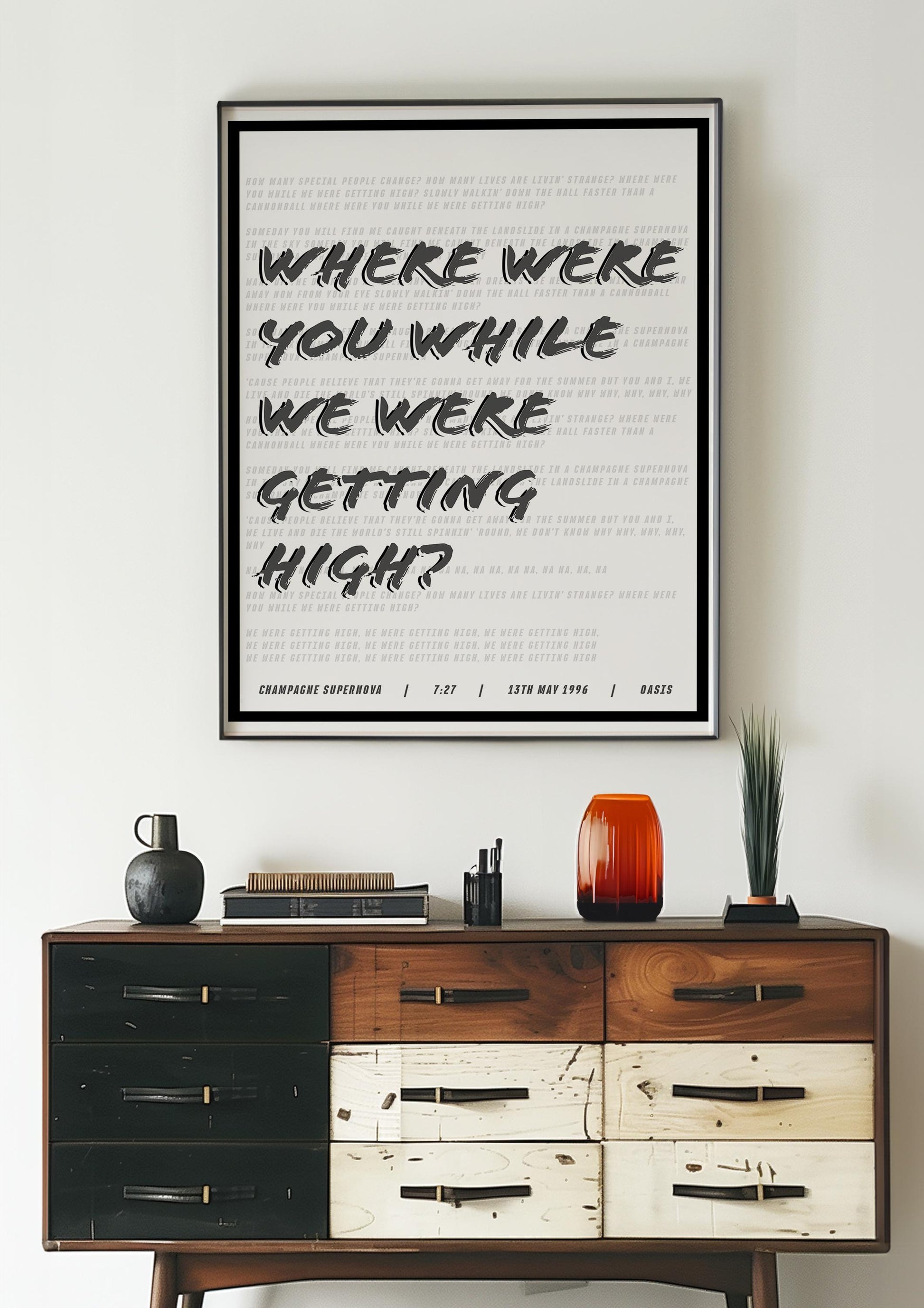 OASIS Custom Song Lyric Print | Song Lyric Print | Oasis Print | Wall Art | Wall Decor | Kitchen Print