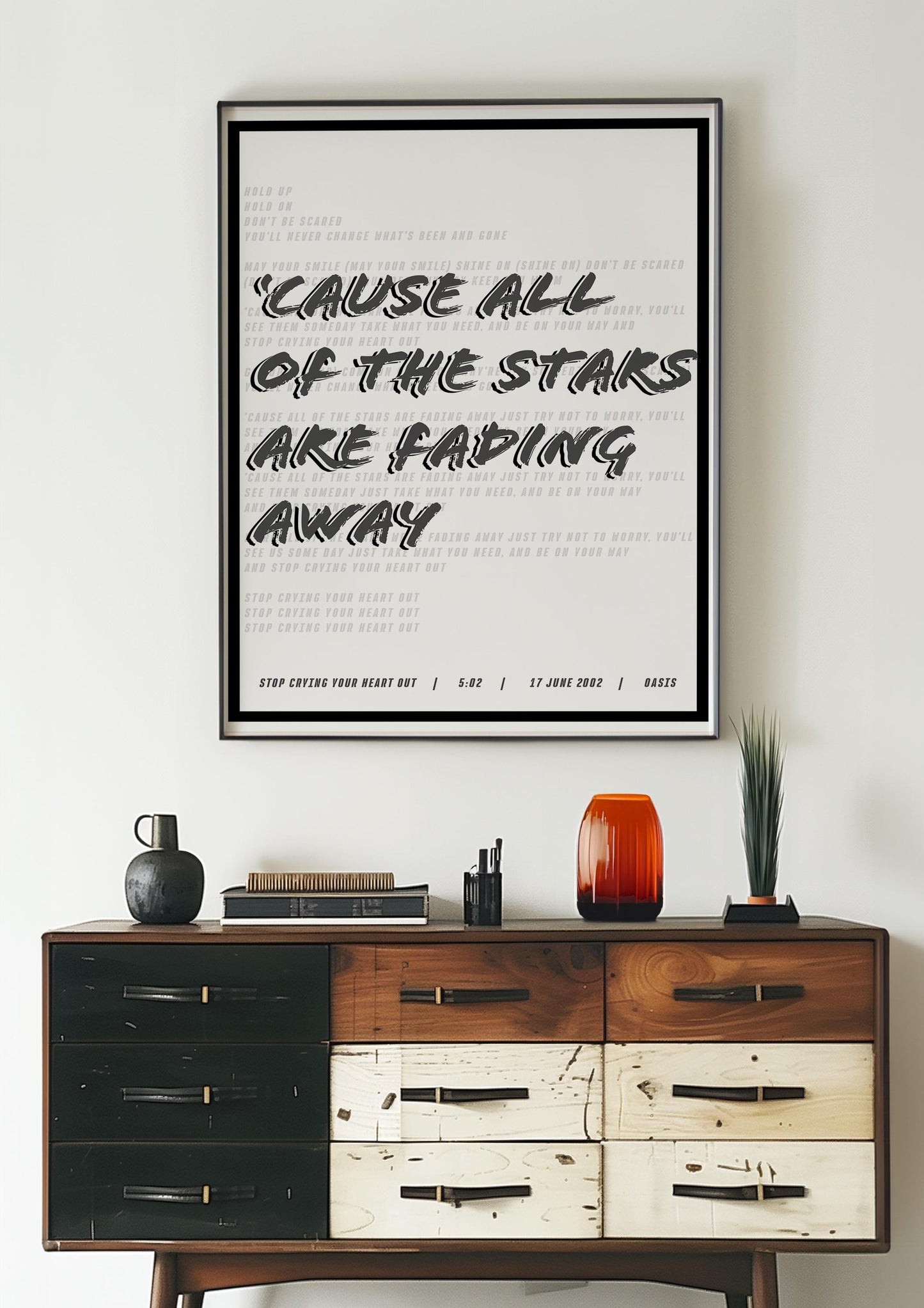 OASIS Custom Song Lyric Print | Song Lyric Print | Oasis Print | Wall Art | Wall Decor | Kitchen Print