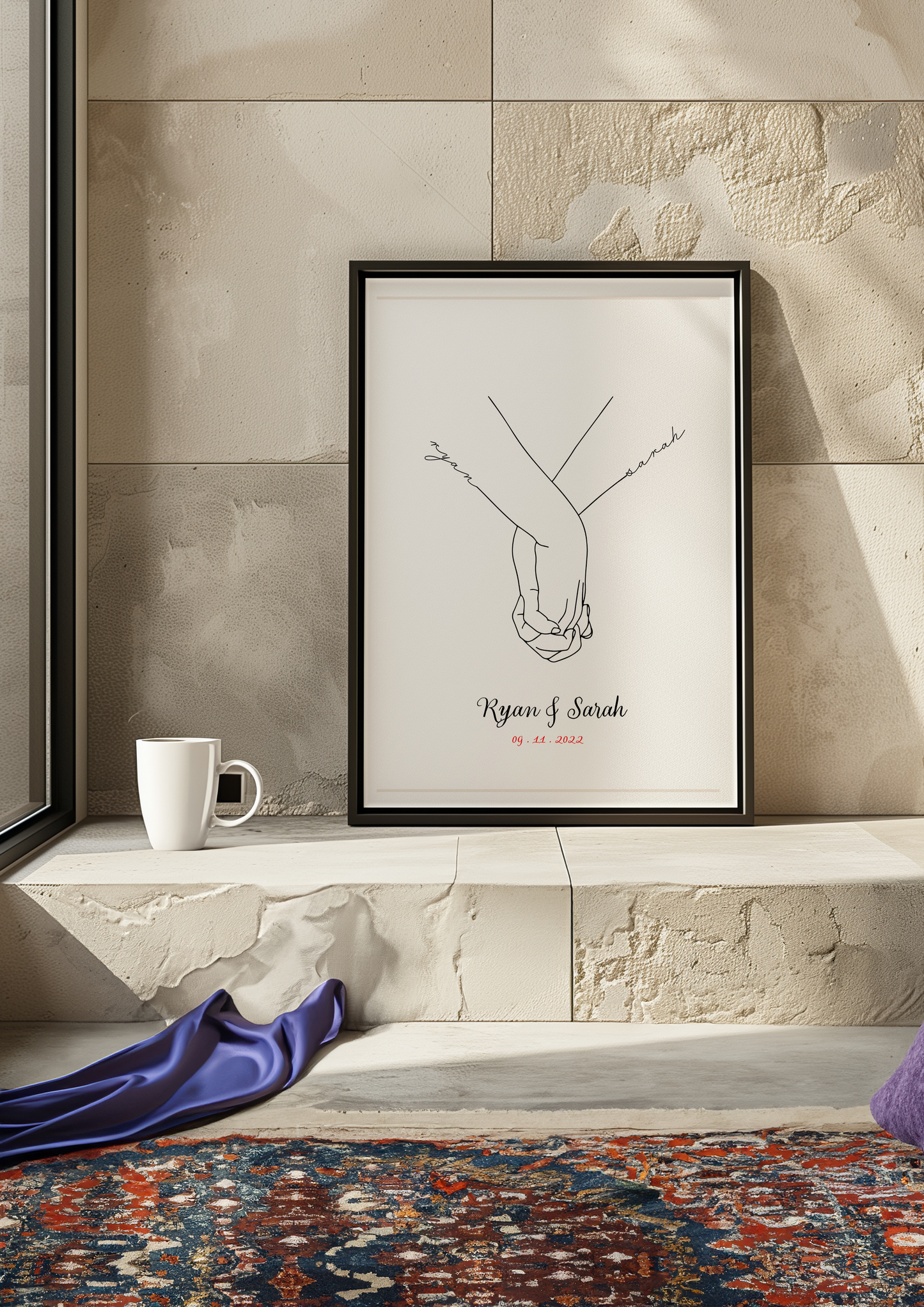 Holding Hands Print | Customisable | Valentines Gift